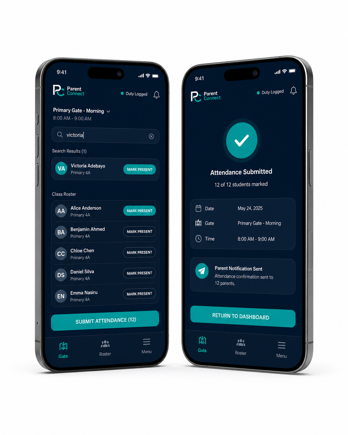 ParentConnect mobile attendance workflow